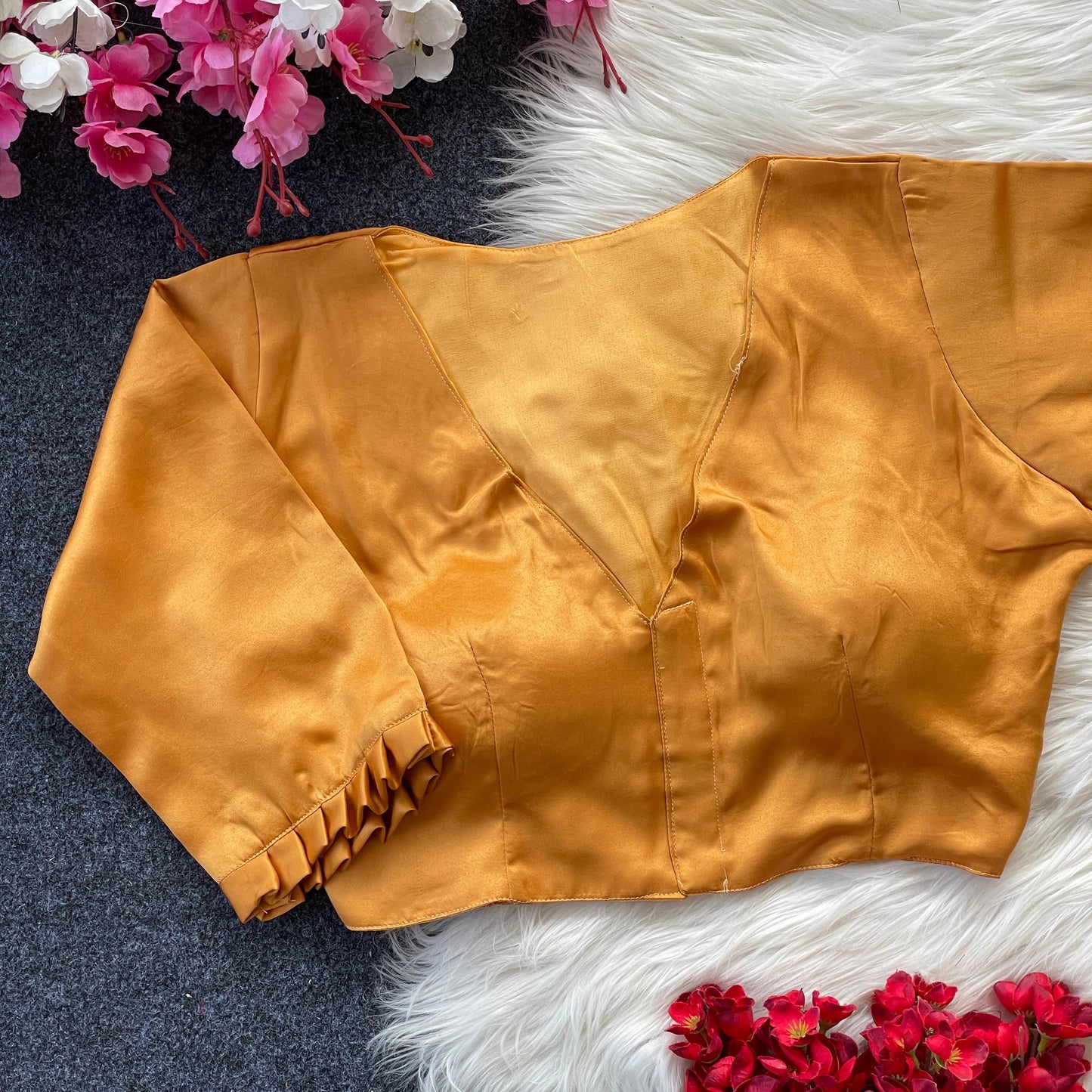Pure Malai Satin ready made blouse