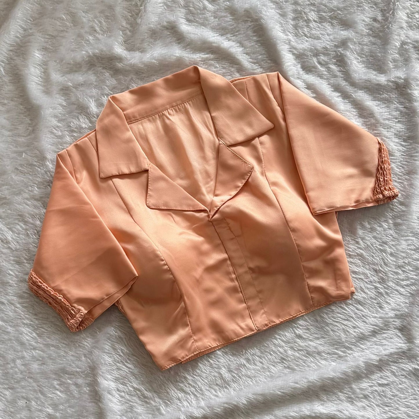 Soft silk fabric with elastic attach for better fitting ready made blouse