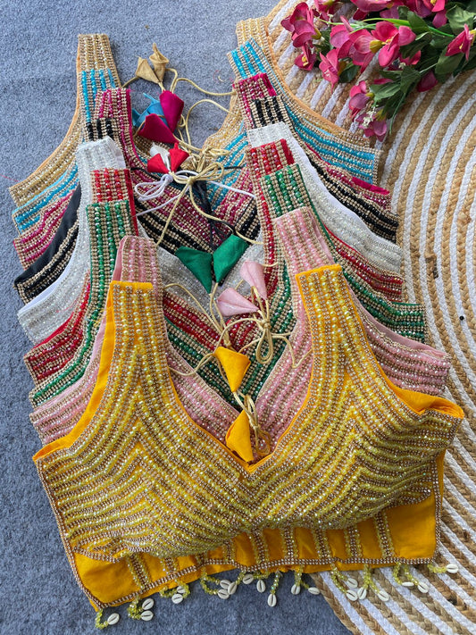 Pure silk handcrafted ready made blouse