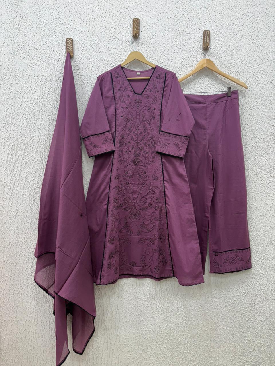 Cotton embroidery work salwar suit