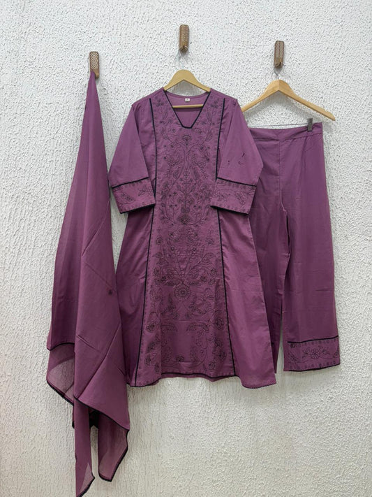 Cotton embroidery work salwar suit
