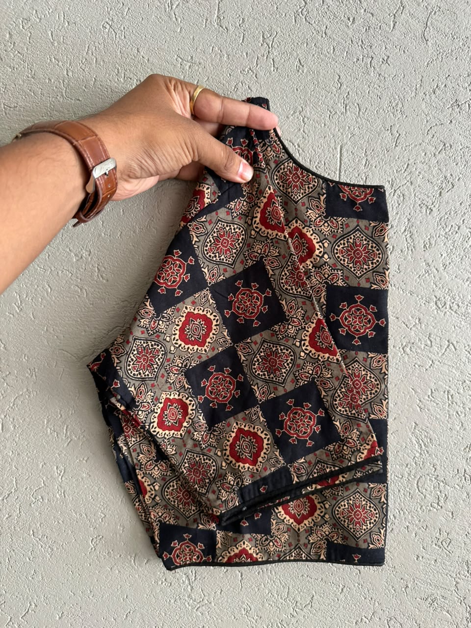 Pure Ajrakh Cotton ready made blouse