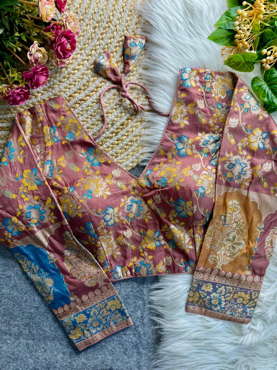 Heavy Pure Soft Dola Silk ready made blouse