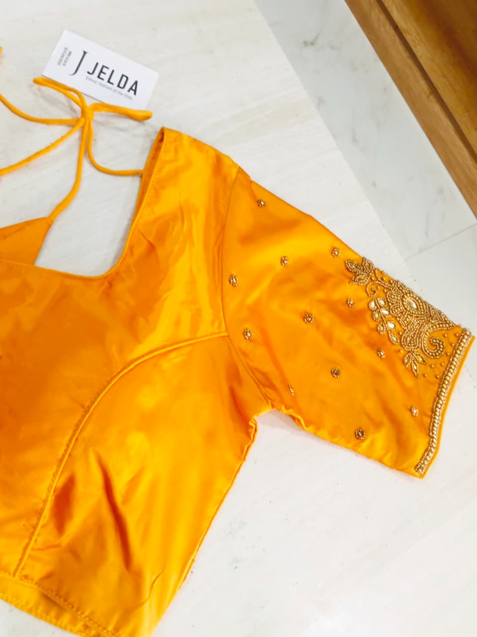 Heavy pearl work ready made blouse