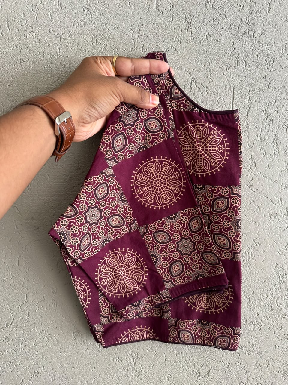 Pure Ajrakh Cotton ready made blouse