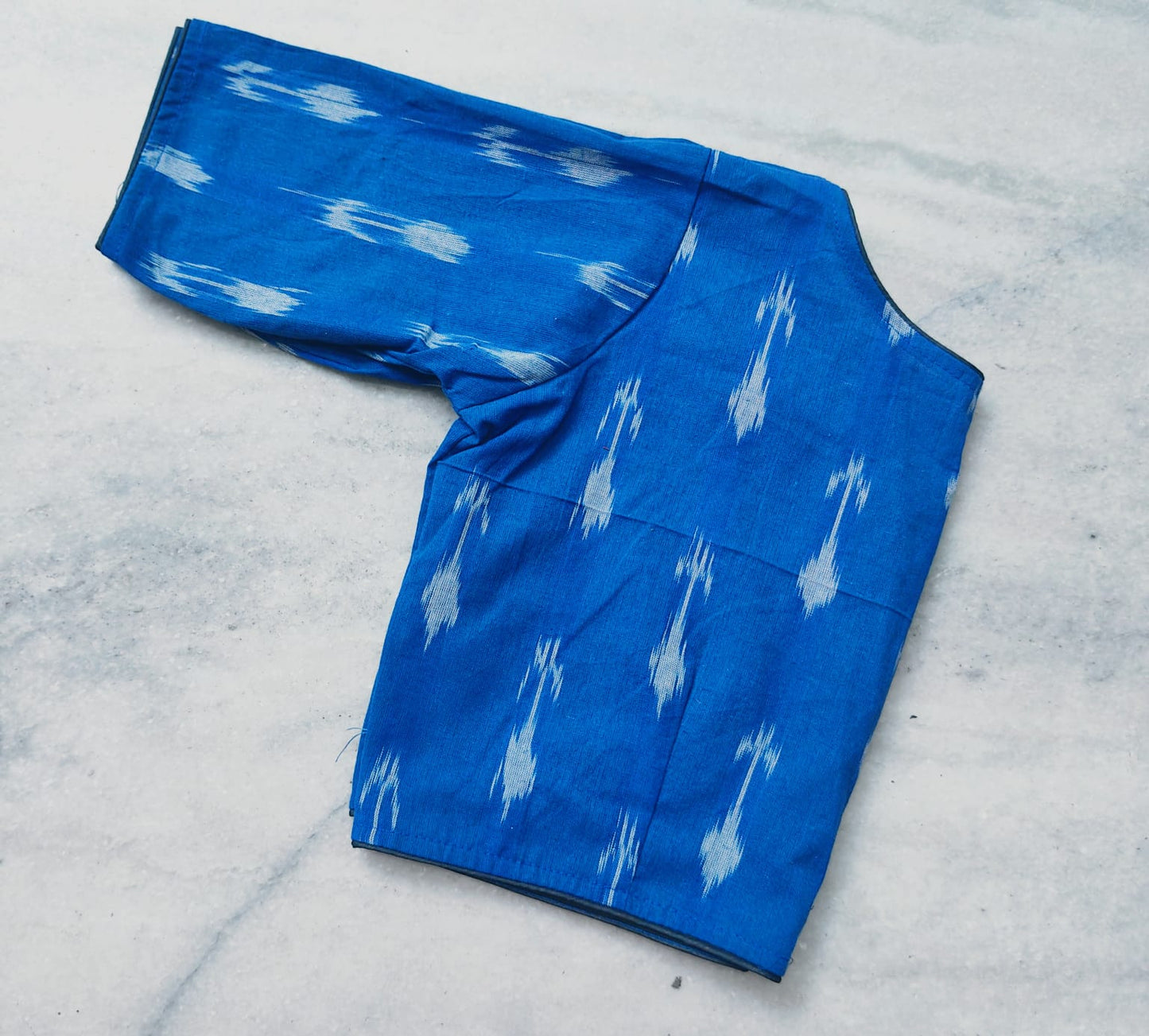 Ikkat boatneck ready made blouse