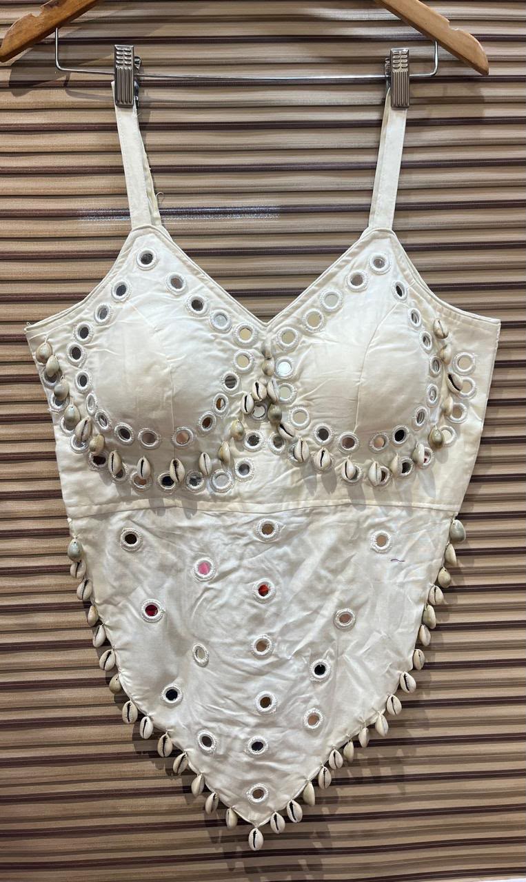 Heavy Thread & Hand Mirror Work ready made blouse
