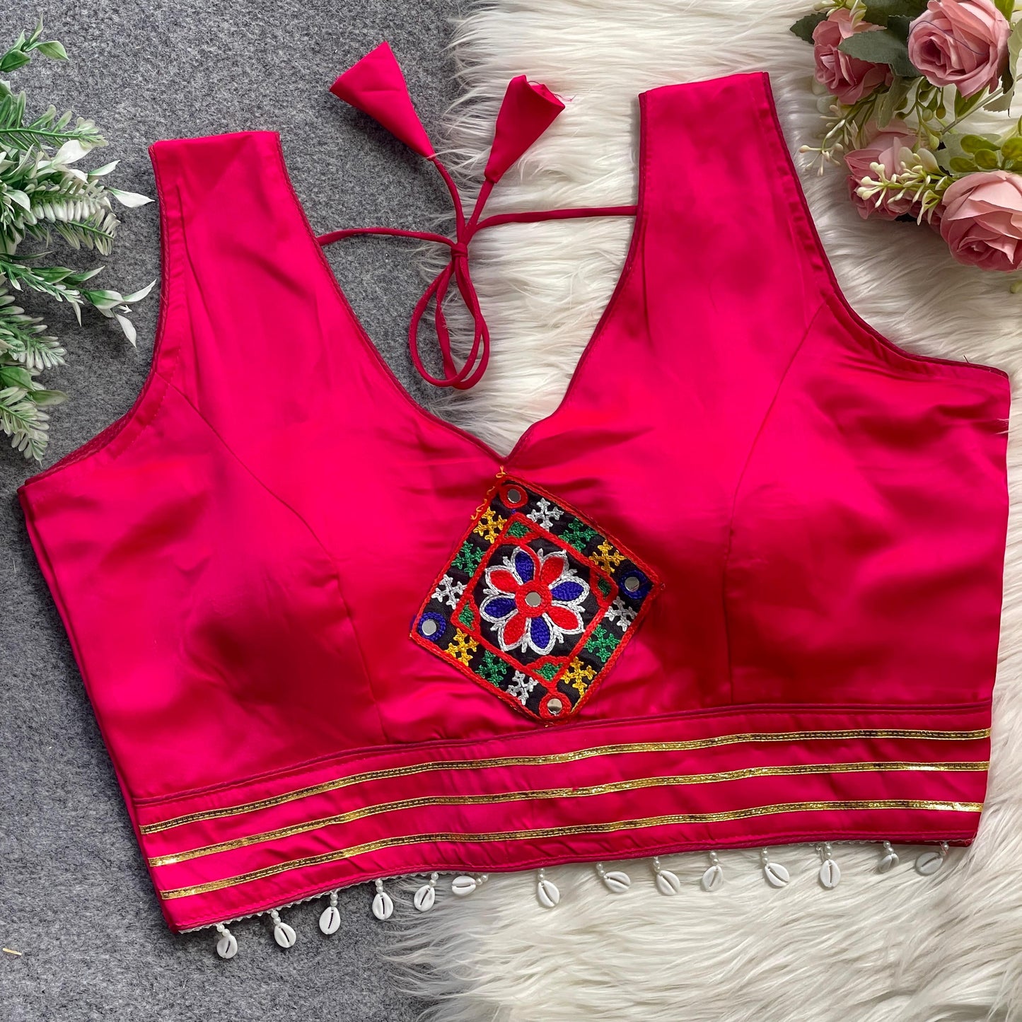 Presenting Beautiful Malai Satin Fabric ready made blouse
