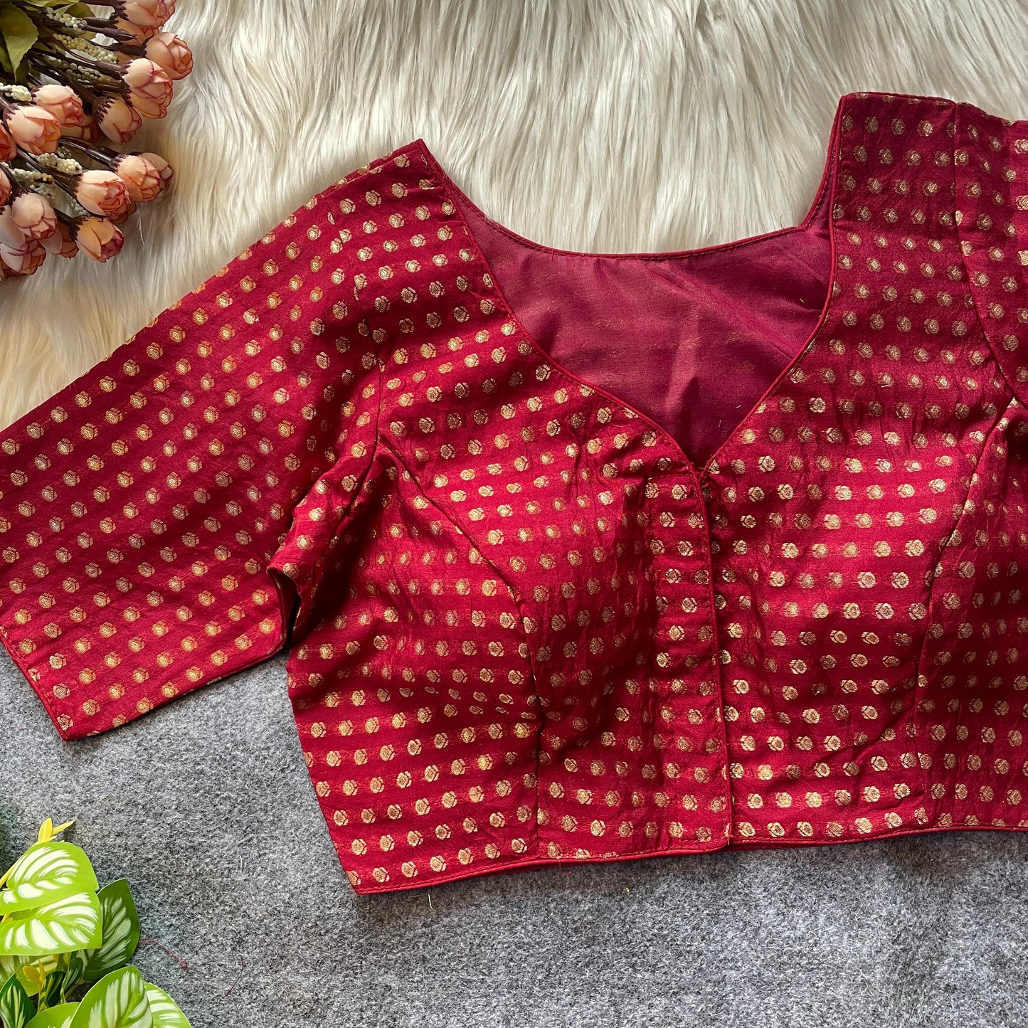 Heavy Jecard buti fancy ready made blouse