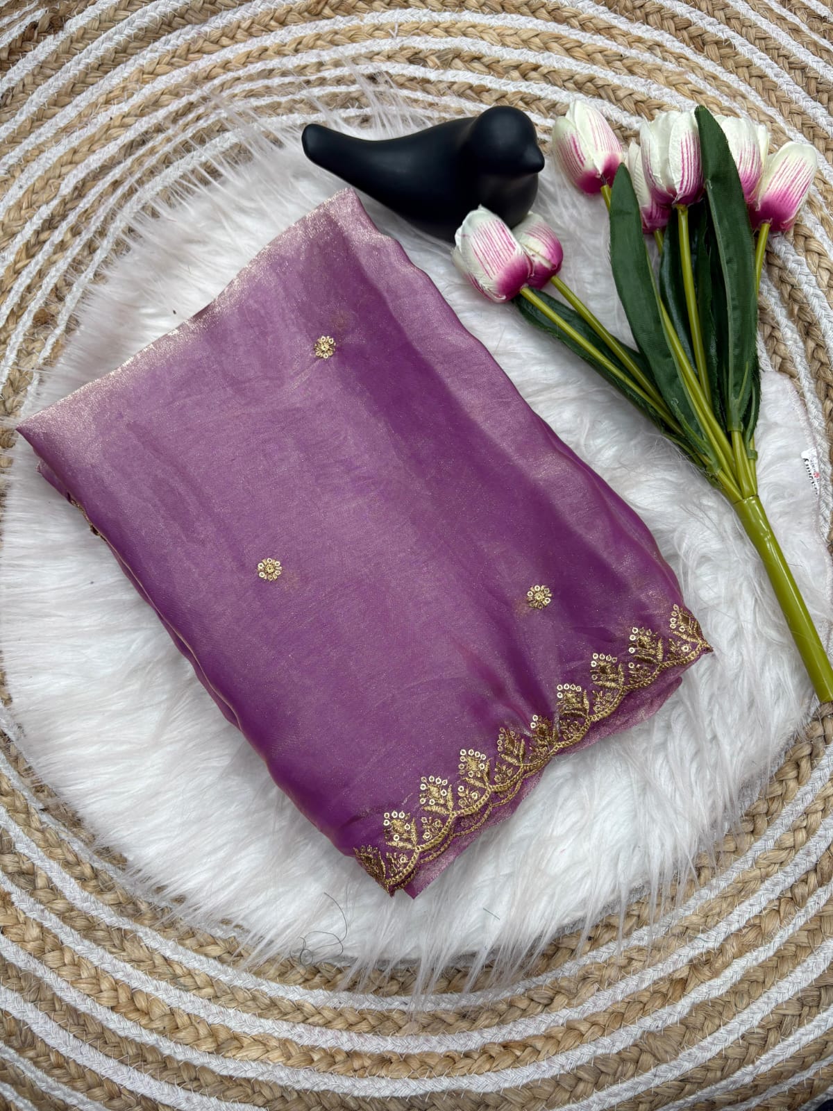 Fandy satin space silk saree