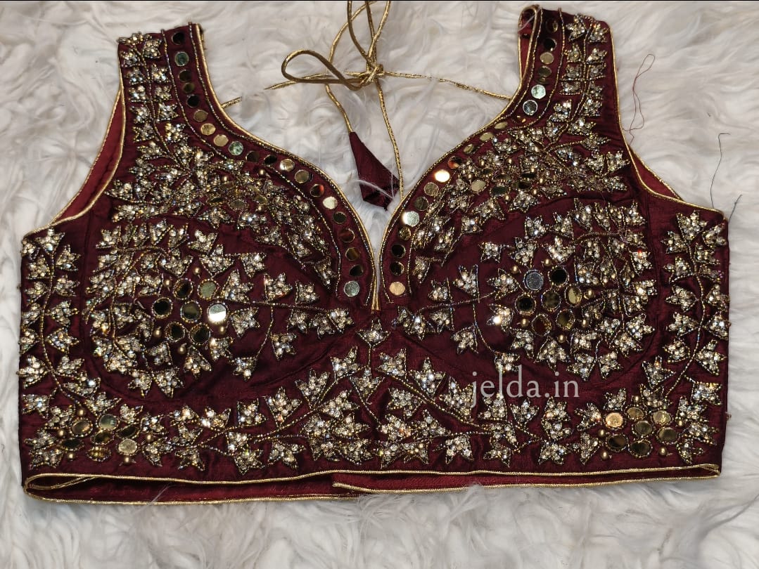 Zarkan real mirror handwork custom made blouse