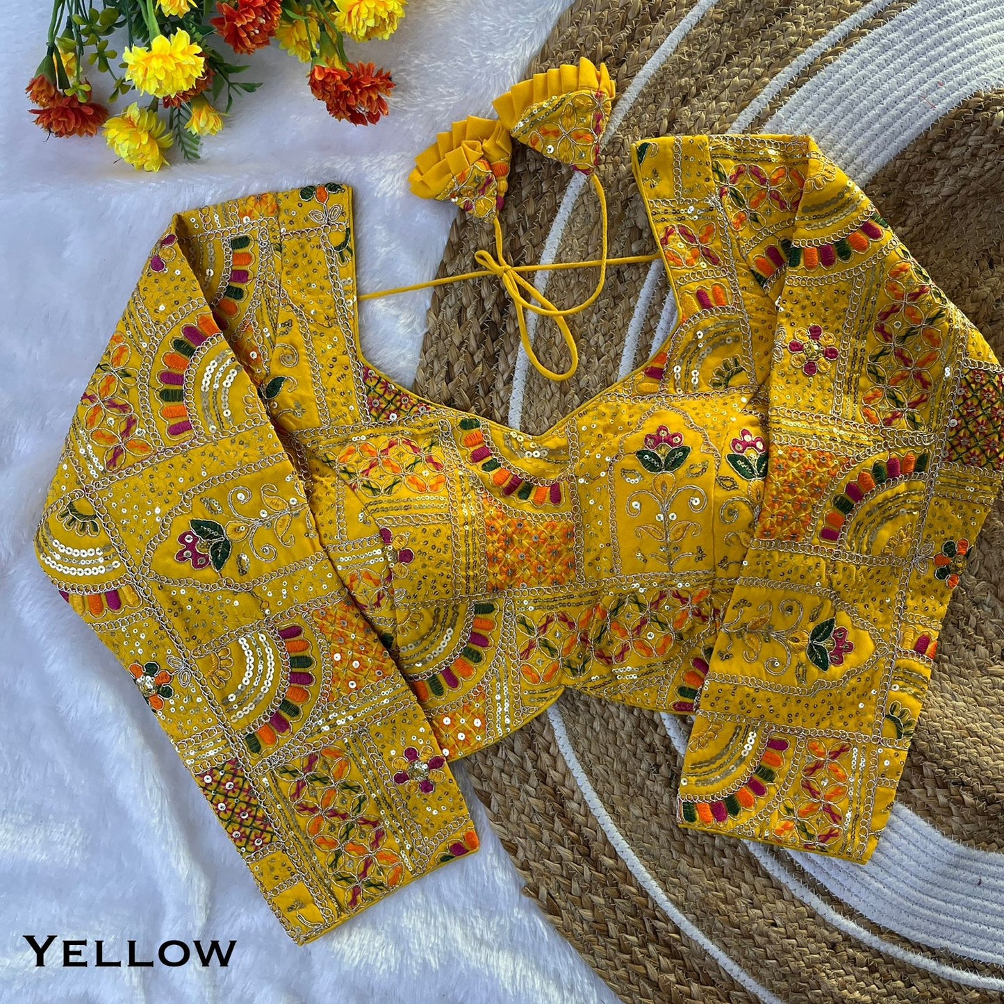 Heavy georgette full sleeve ready made blouse