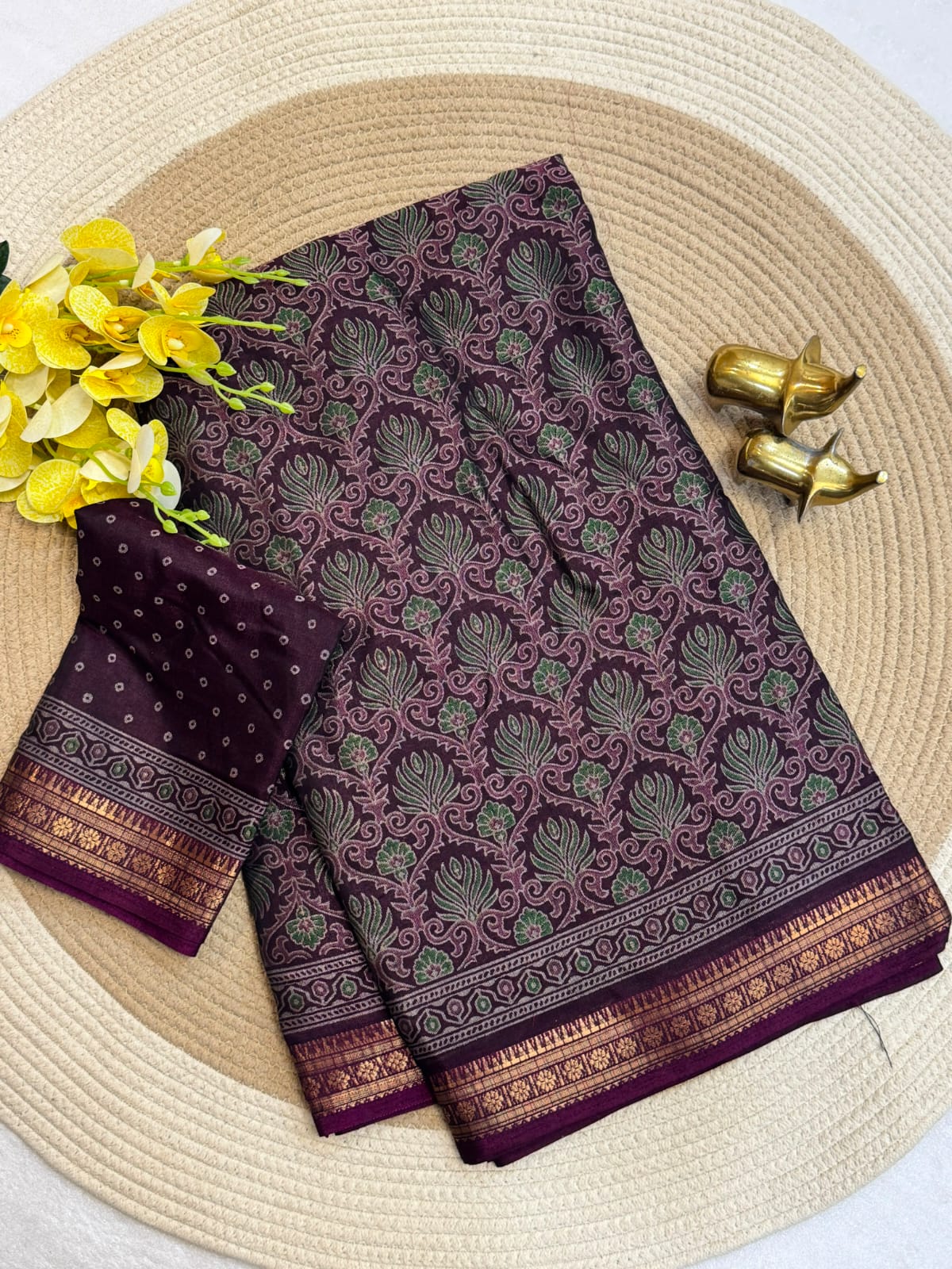 PURE BLACK MUL COTTON SAREE