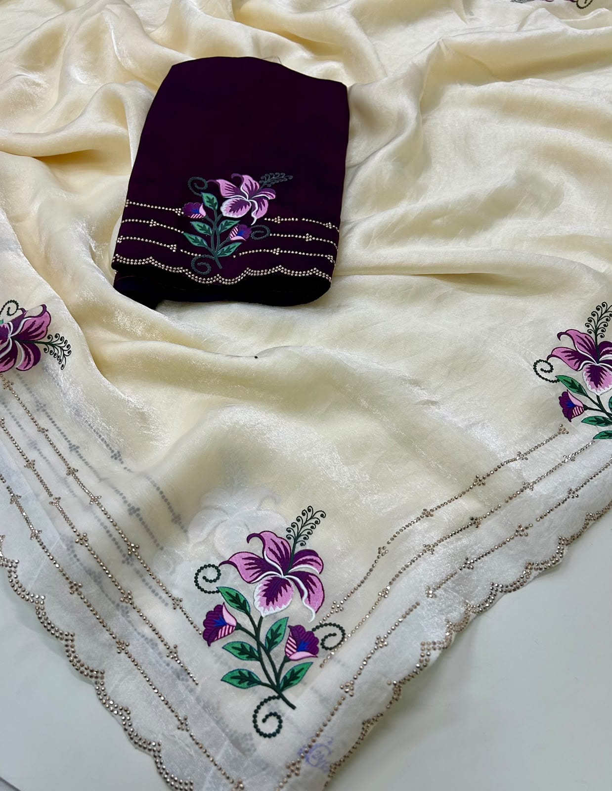 Partywear Crunchy fabric saree