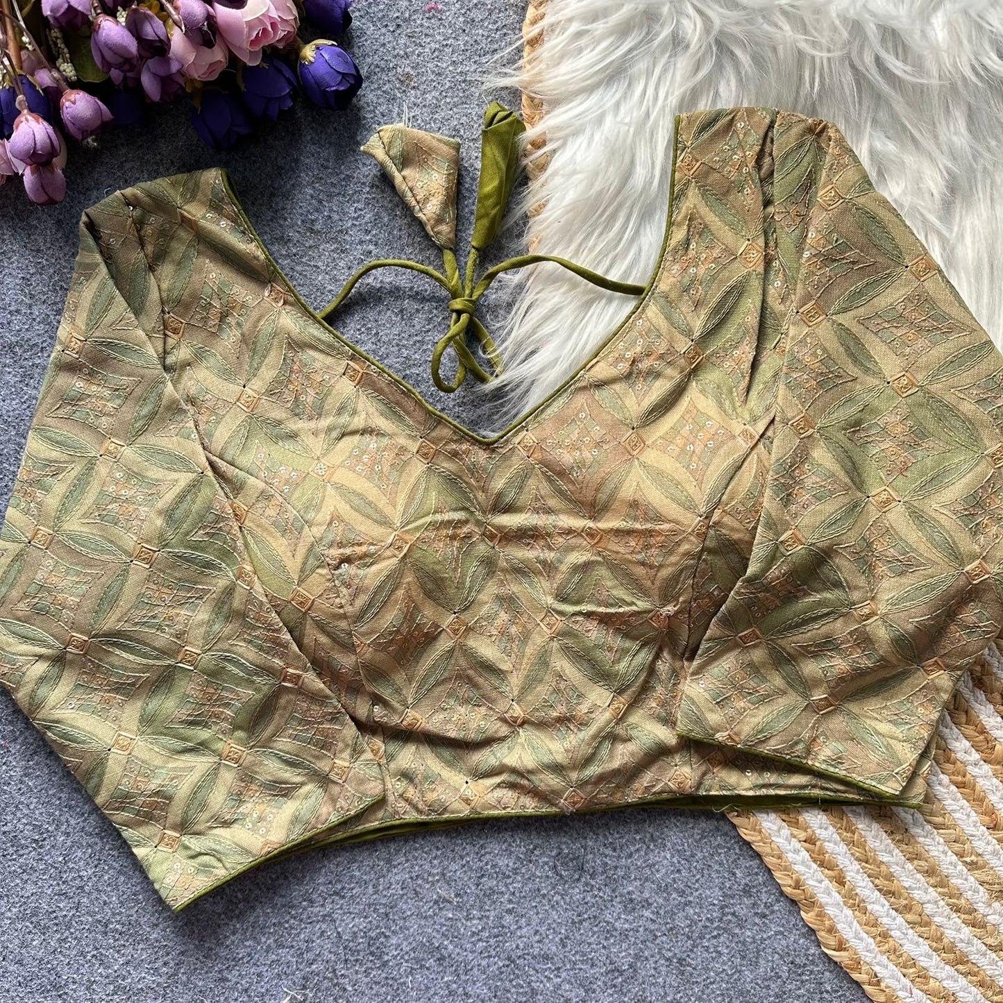 Pure cotton full sleeve ready made blouse
