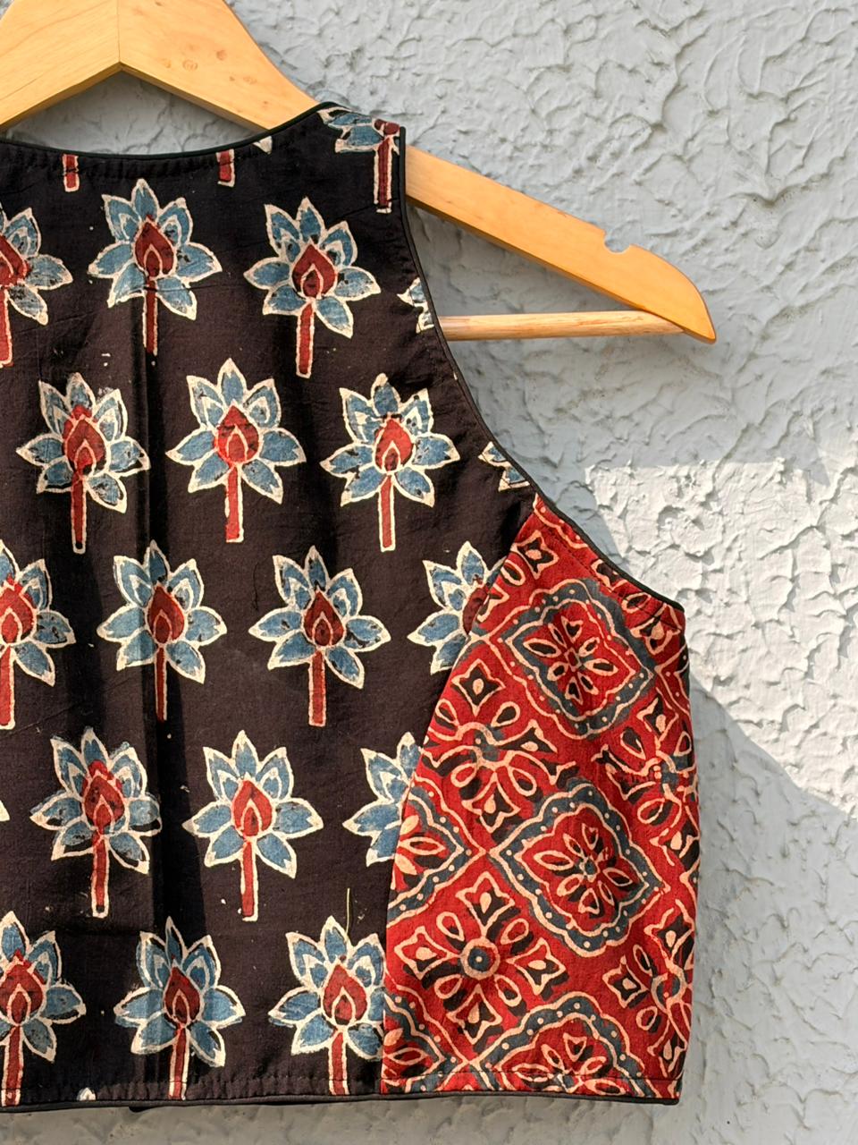 Pure ajrakh cotton designer blouse
