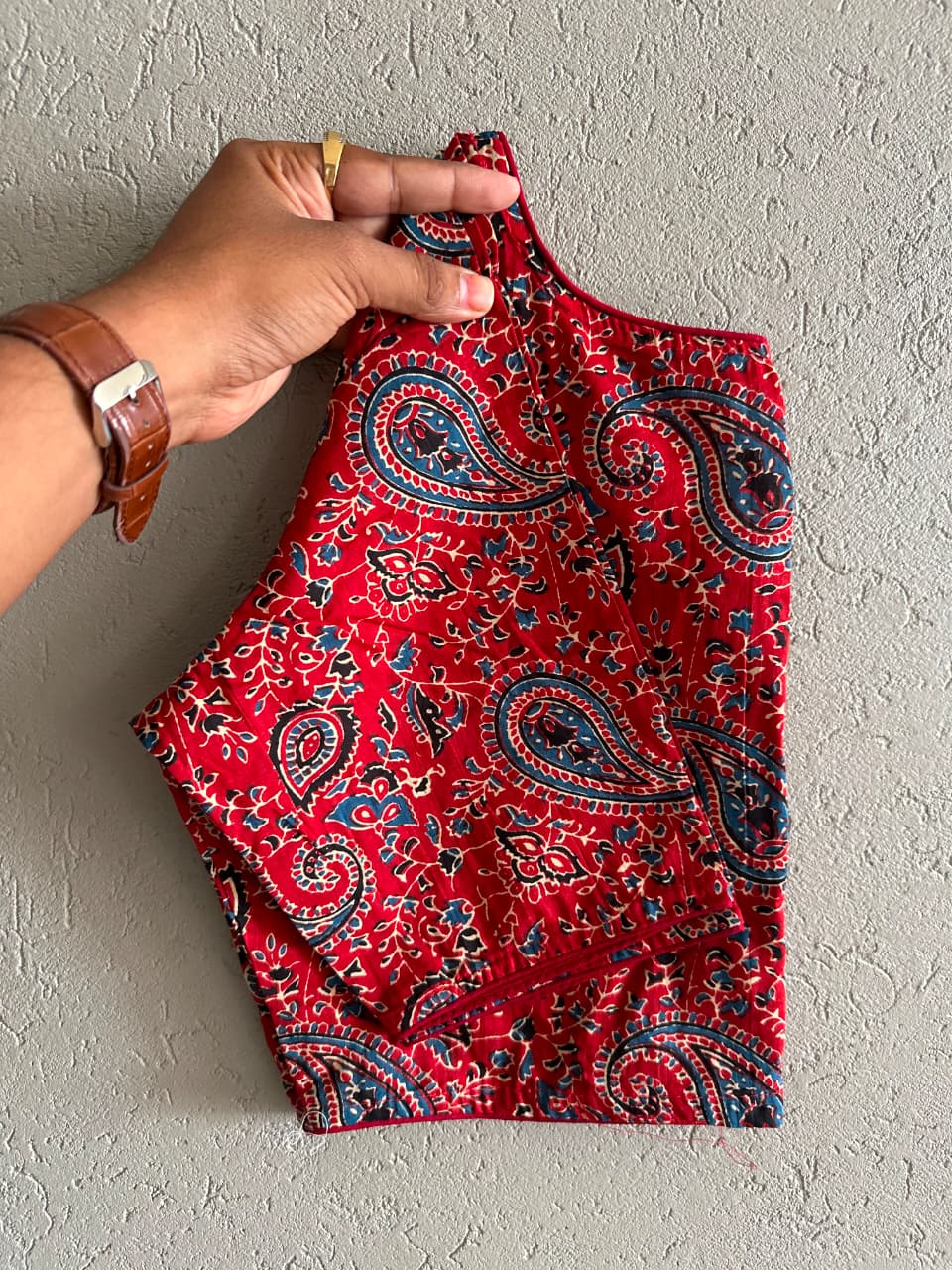 Pure Ajrakh Cotton ready made blouse