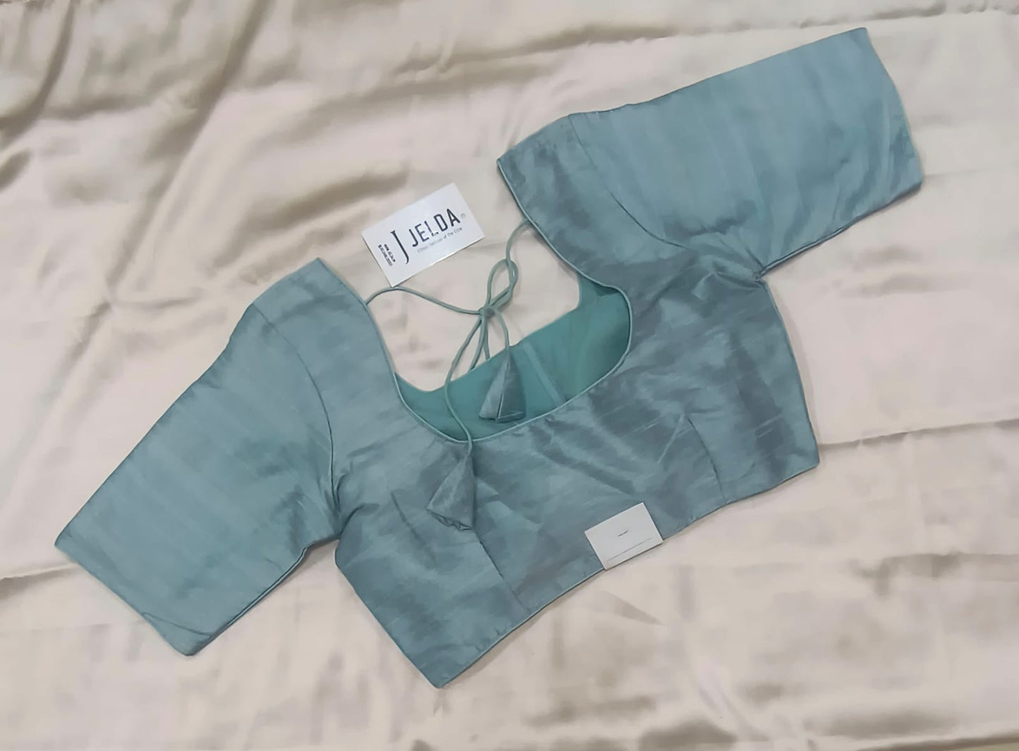 Plain silk ice blue Ready made Blouse