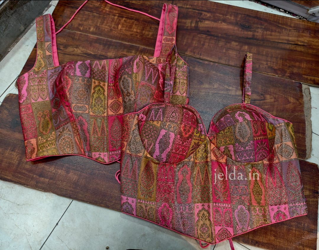 Corset multi banarsi brocade custom made blouse