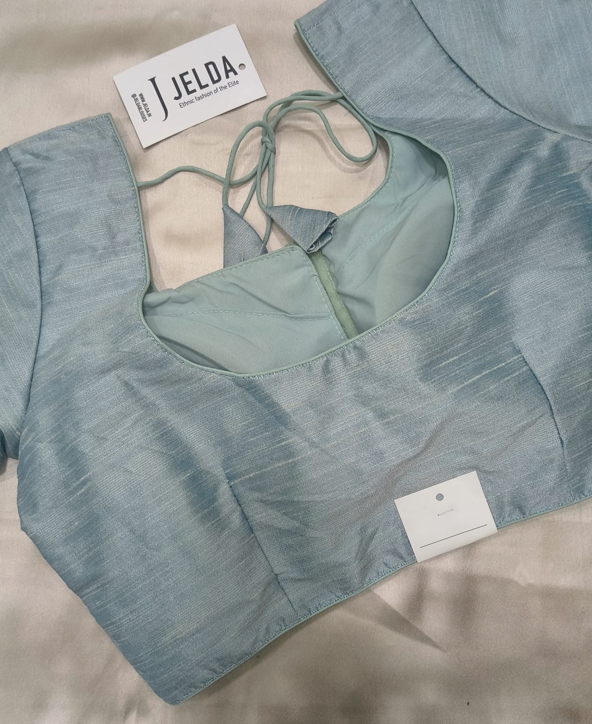 Plain silk ice blue Ready made Blouse