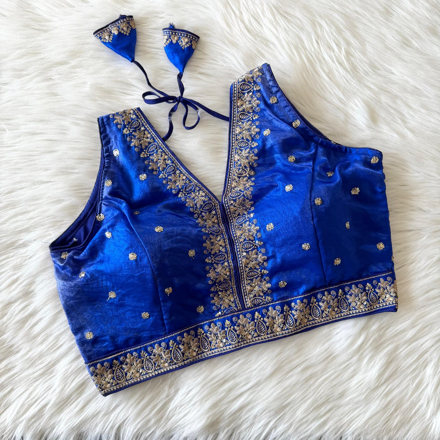 A beautiful work with sequins all over ready made blouse