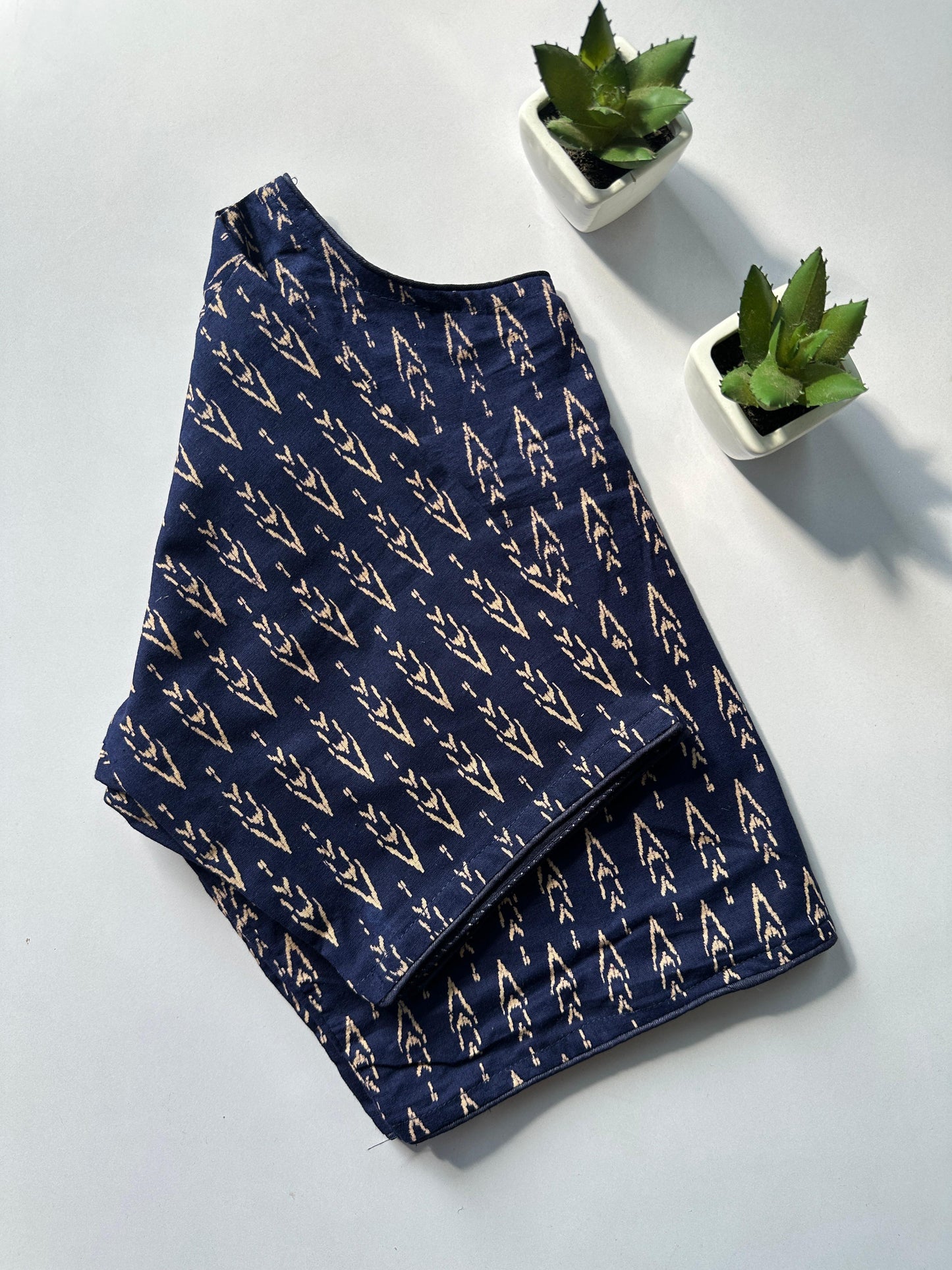 Presenting pure ajrakh handBlock/ikkat/indigo cotton ready made blouse