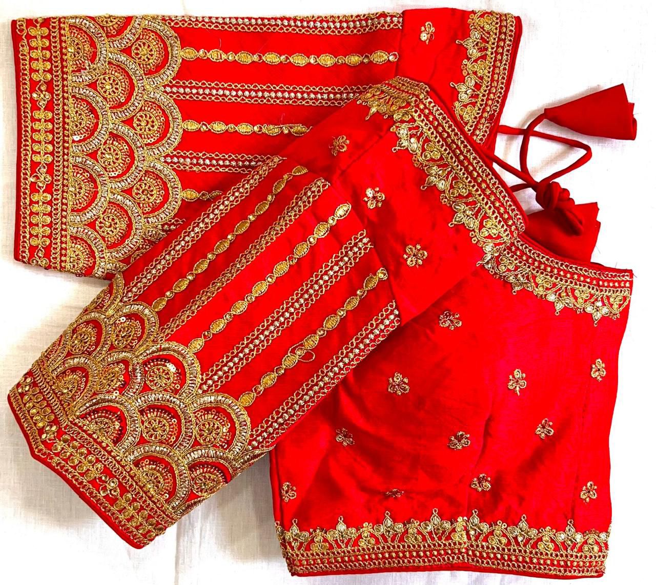 Heavy sequins + unique embroidery work ready made blouse
