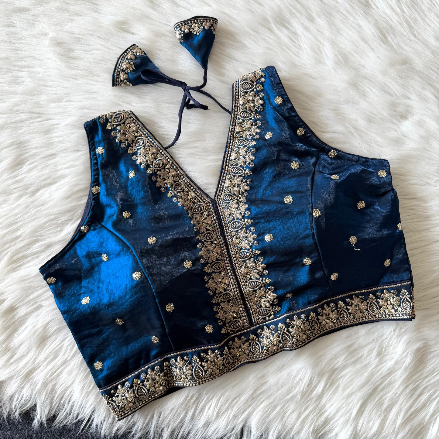A beautiful work with sequins all over ready made blouse