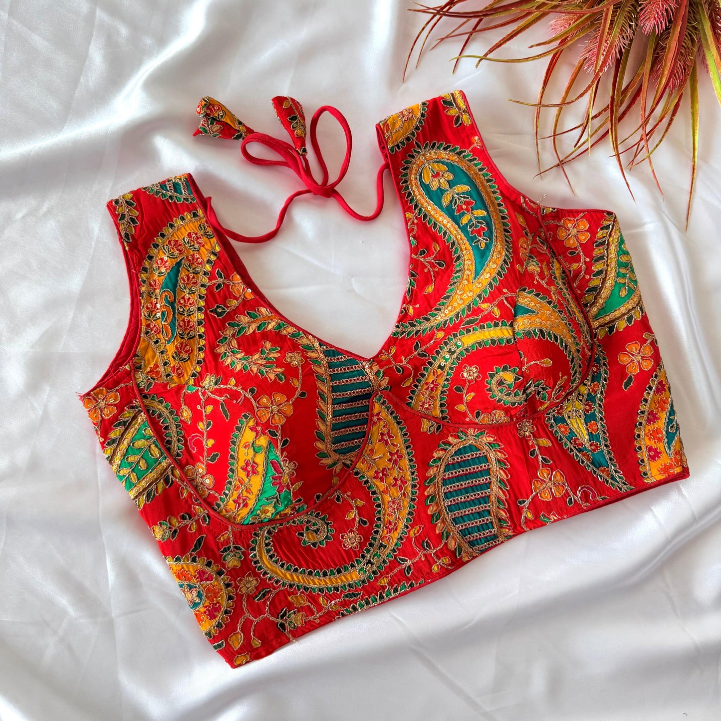 Beautiful flower print all over ready made blouse