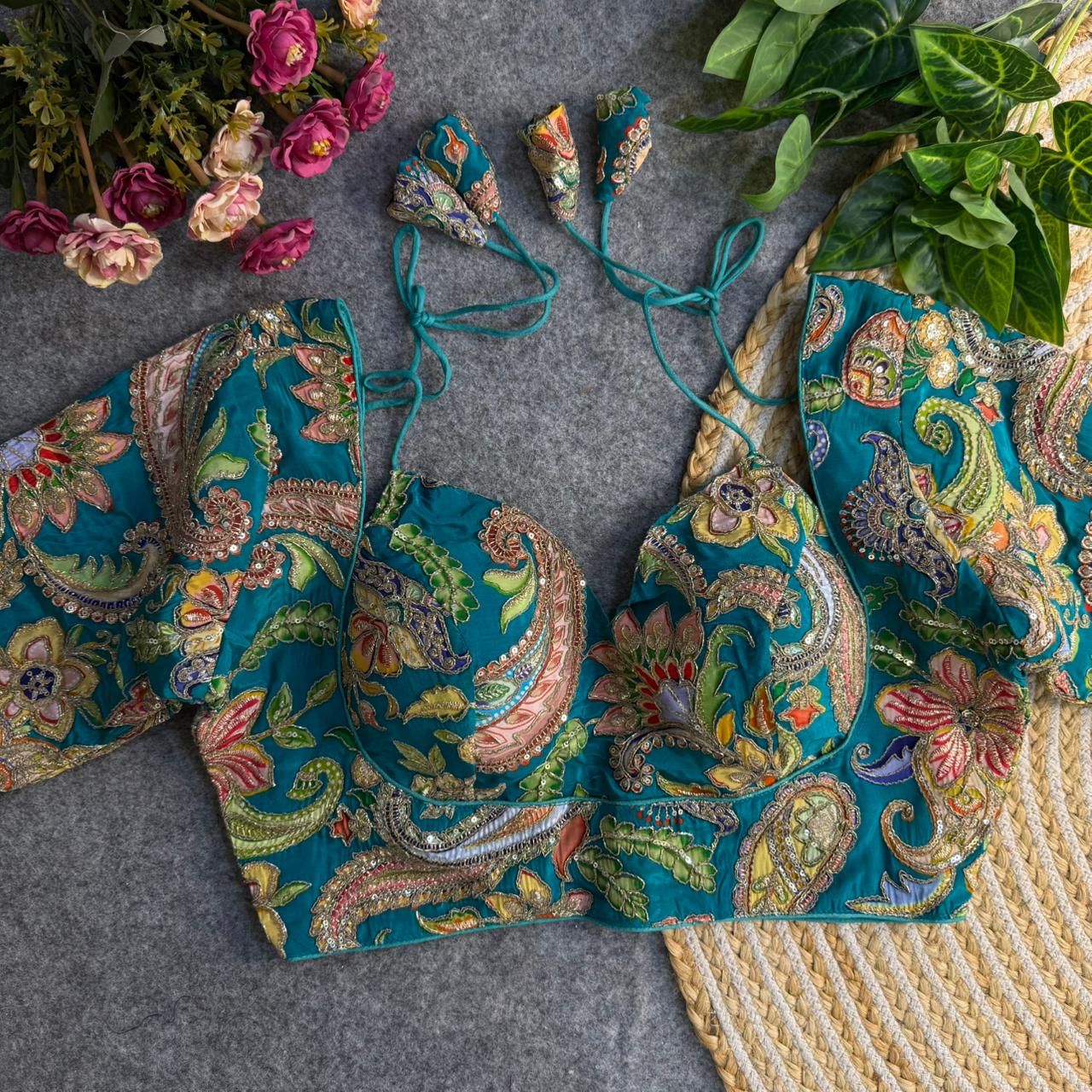 Heavy Pure Crepe ready made blouse