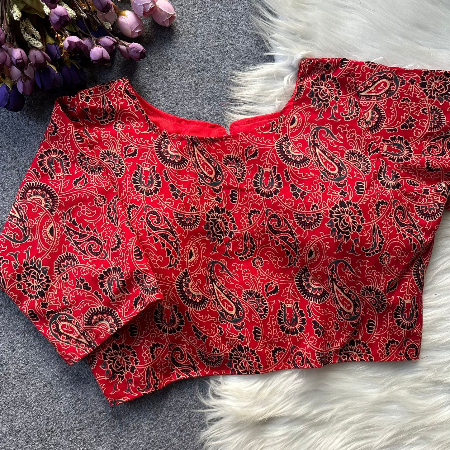Ajrakh Cotton ready made blouse