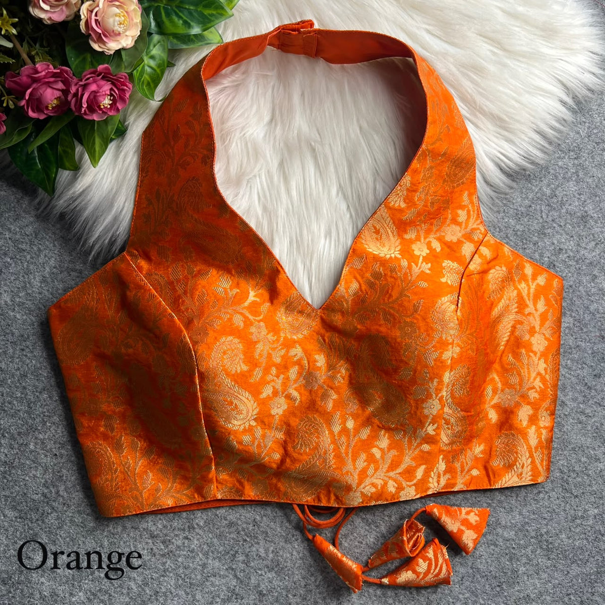 Heavy zari banarasi ready made blouse