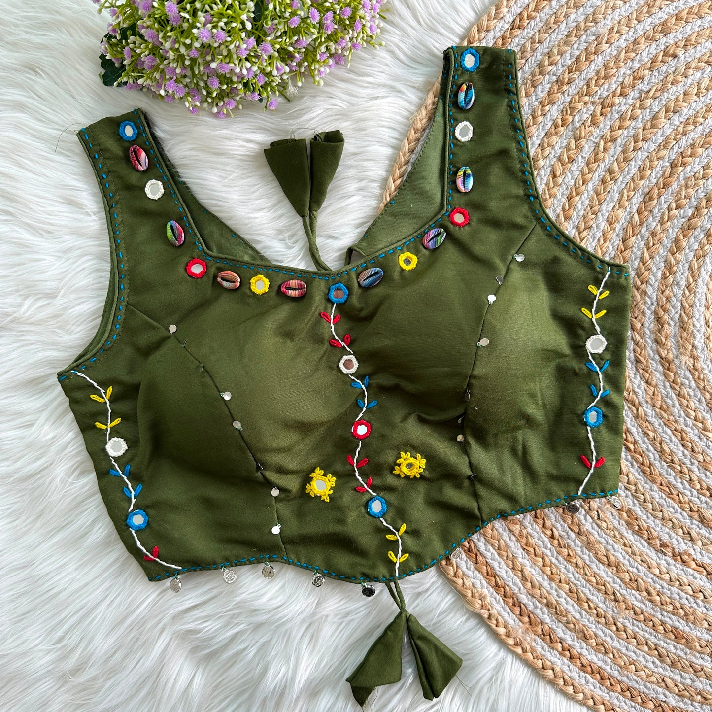 PRESENTING PURE HAND MIRROR DESIGNER READY MADE BLOUSE