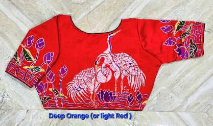 Pure silk batik boatneck ready made blouse