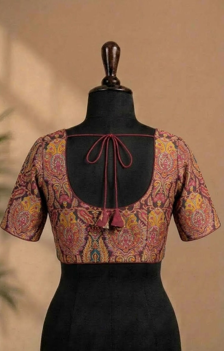 Kashmiri Jamawar Paisley Designer ready made blouse