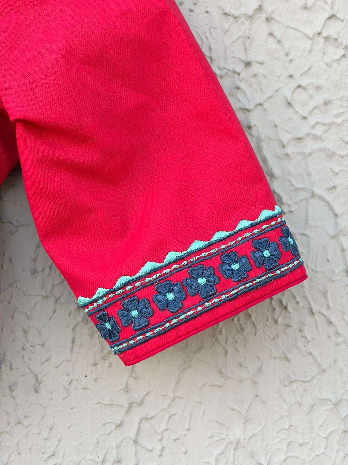 Cotton mirror embroidered designer blouse