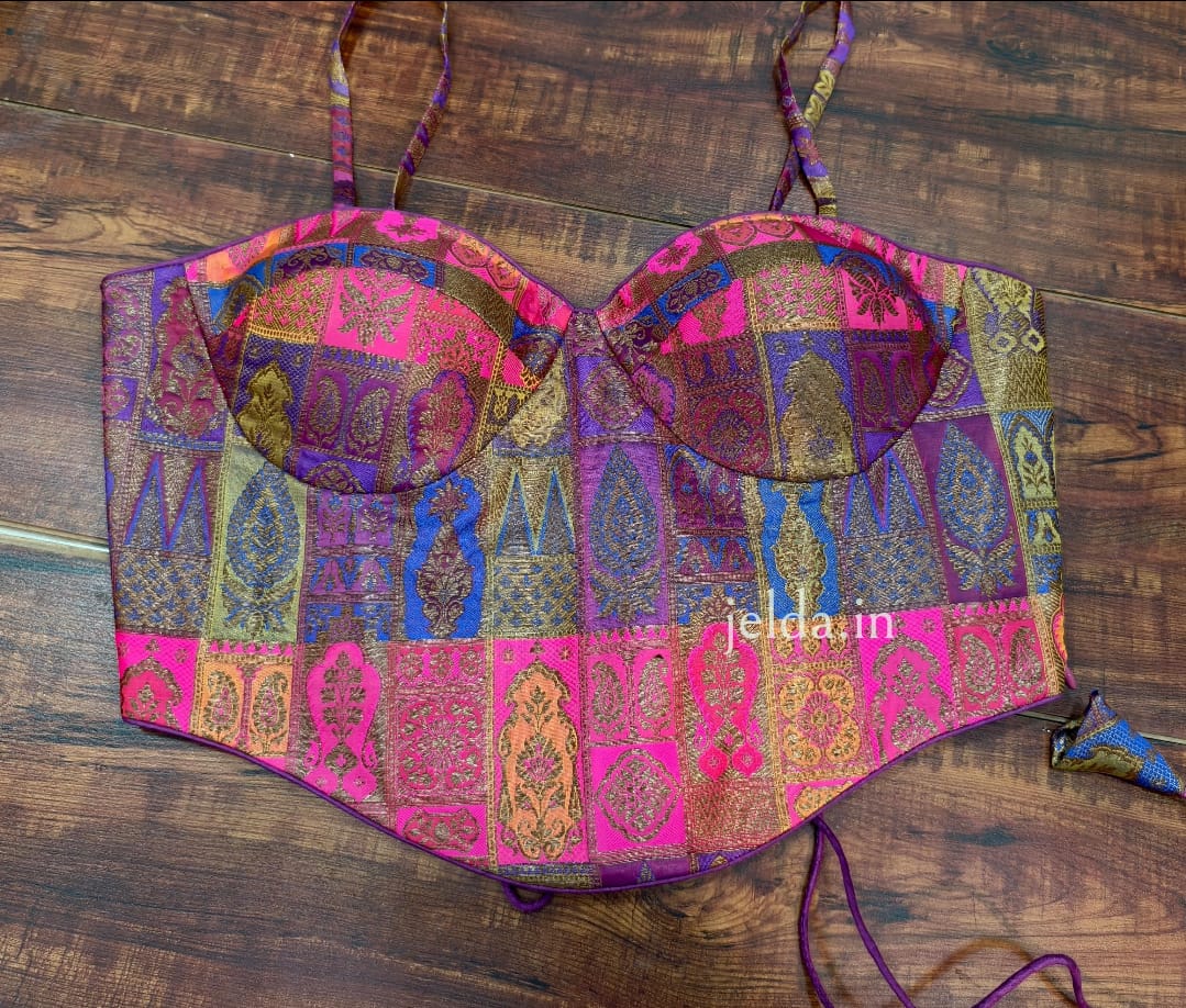 Corset multi banarsi brocade custom made blouse