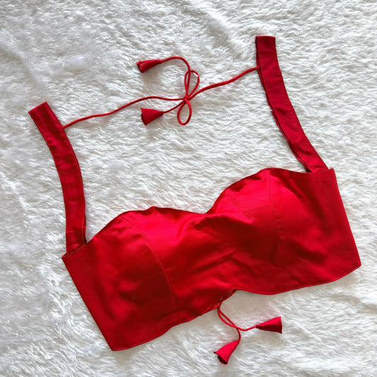 Pure silk sleeveless ready made blouse