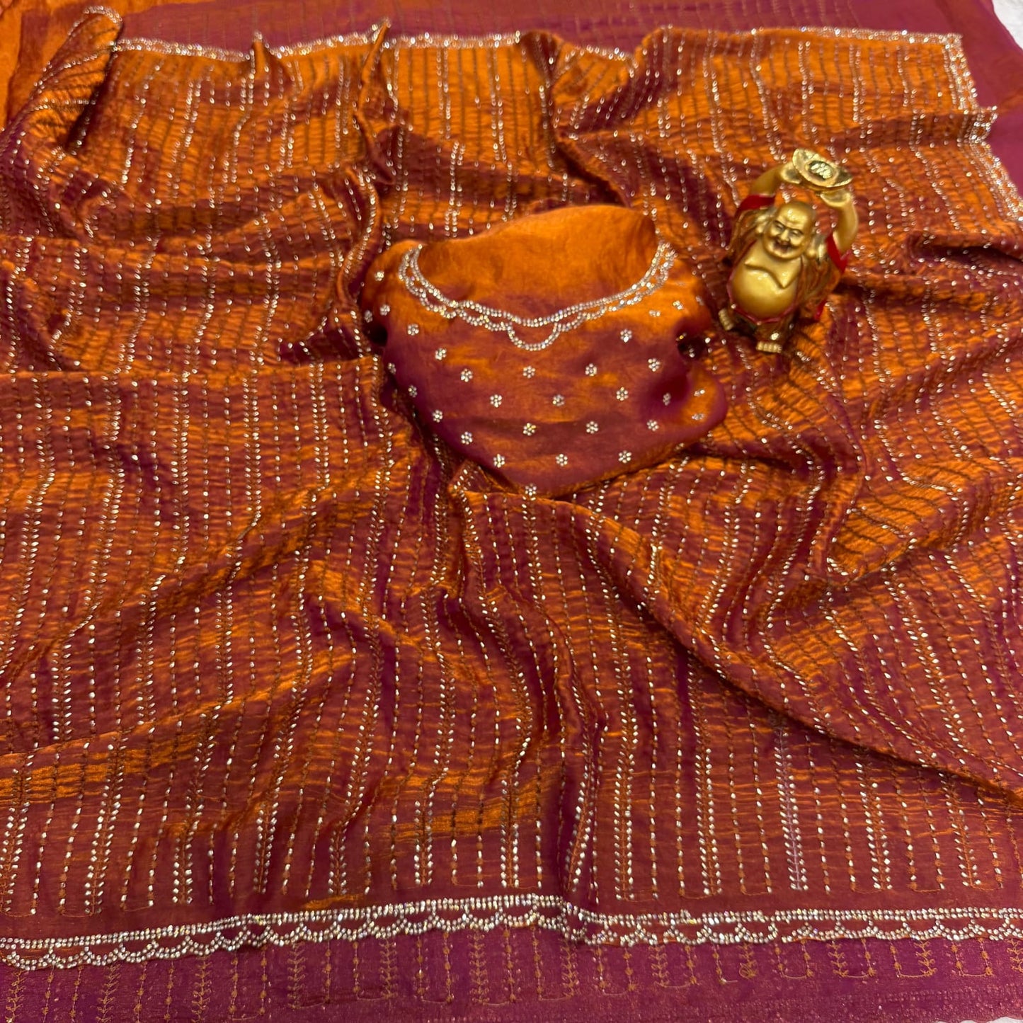 Presenting fendy satin beautiful saree