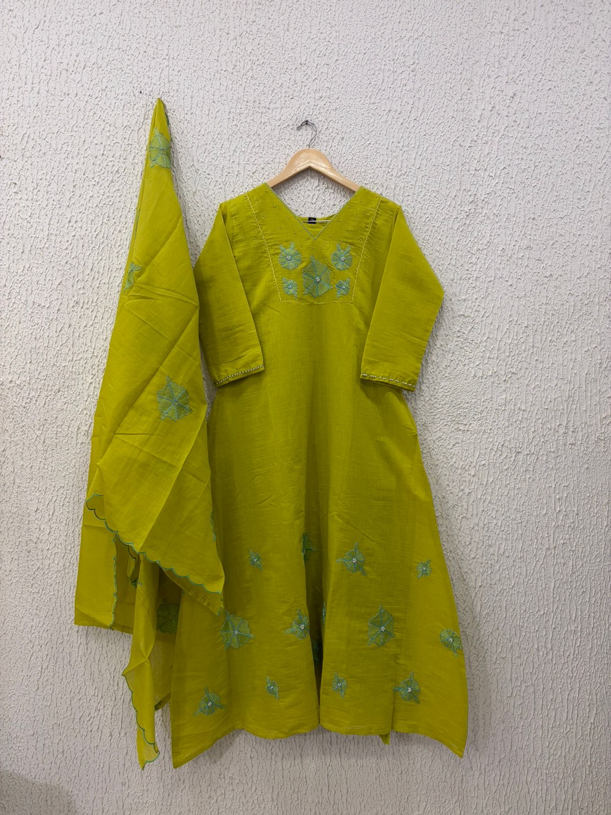 Cotton embroidery work salwar suit