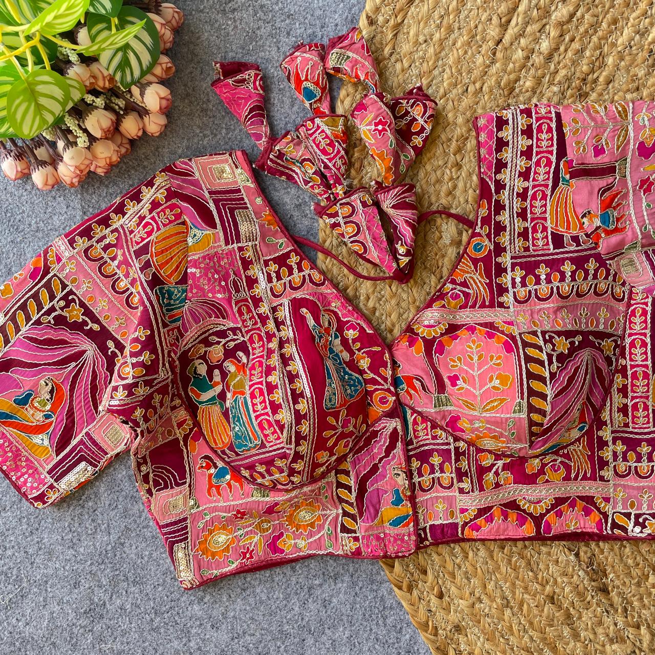 Pure Viscose Natural Creap ready made blouse