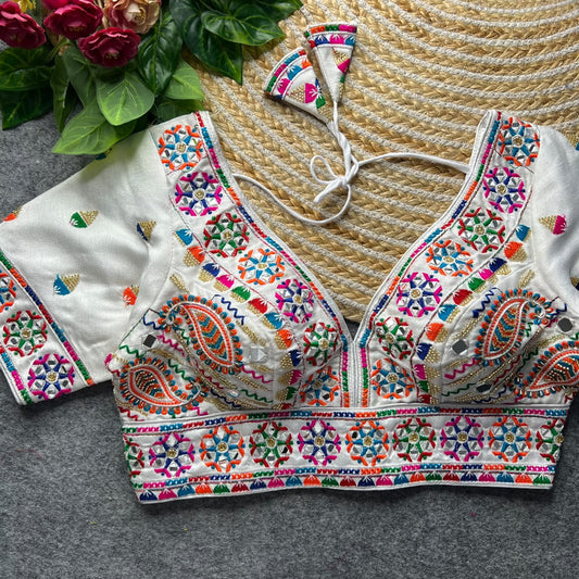 Heavy Beads + Thread work ready made blouse