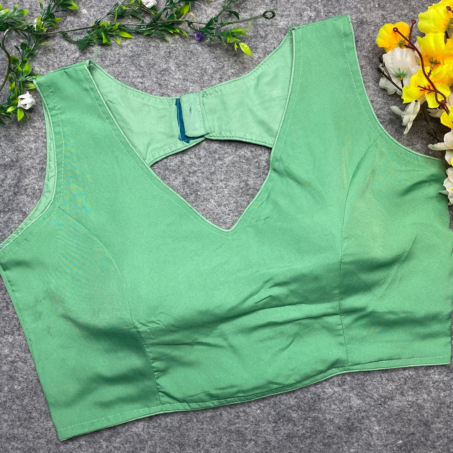 Pure Malai Satin sleeveless ready made blouse