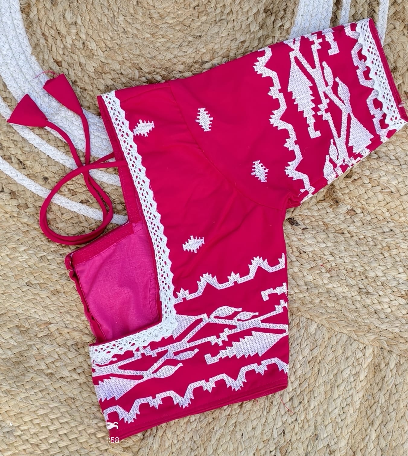 Jamdani handloom weaving cotton ready made blouse