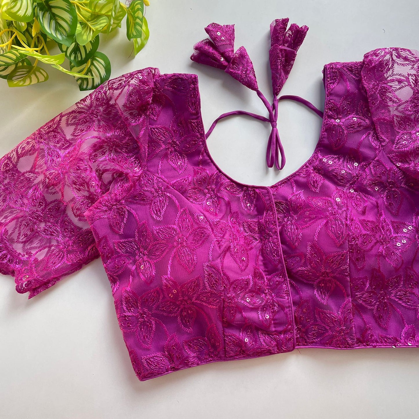 Heavy embroidery with beautiful handwork ready made blouse