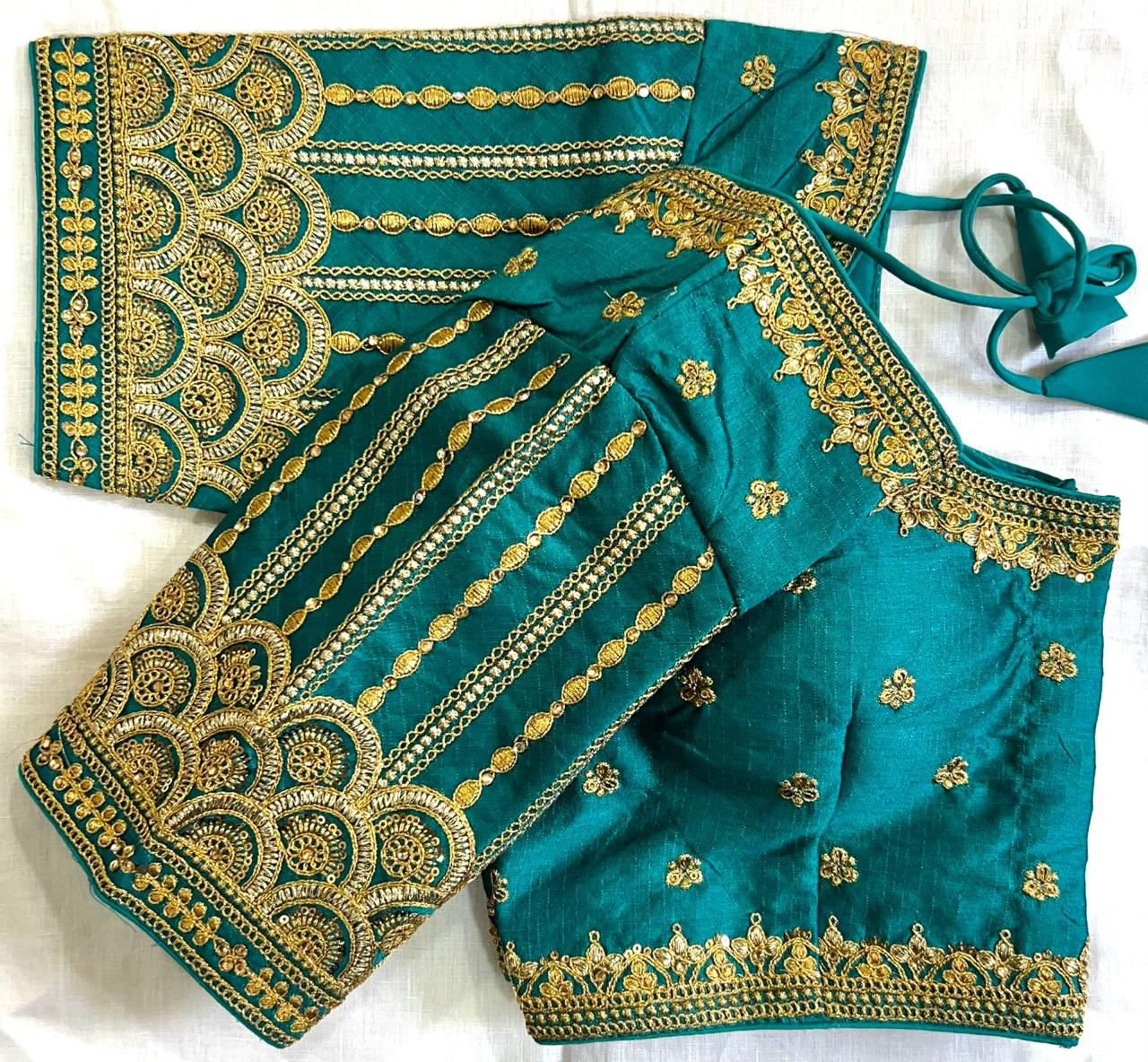 Heavy sequins + unique embroidery work ready made blouse