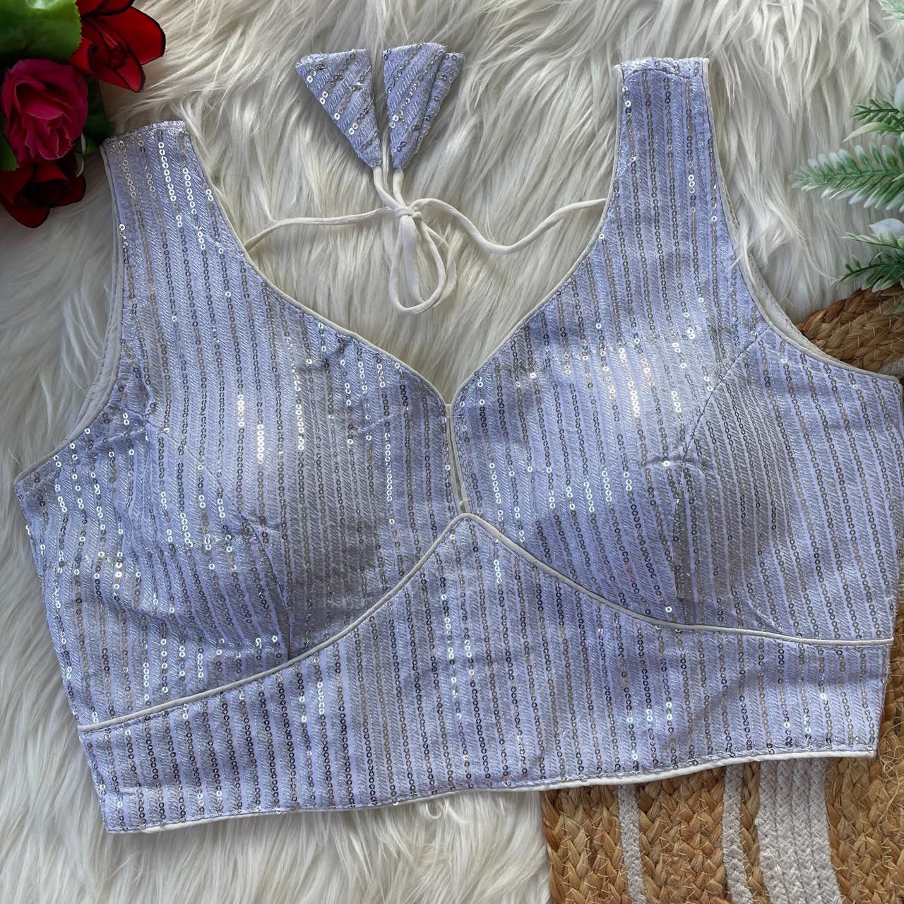 Georgette sleeveless ready made blouse