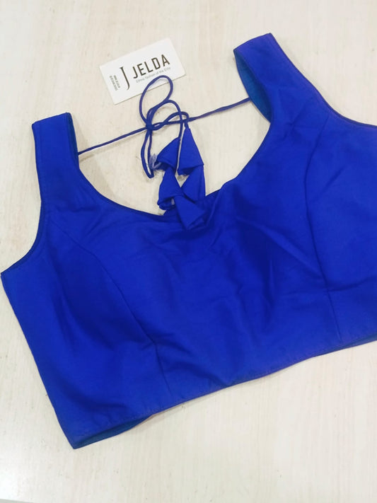 Silk fabric sleeveless ready made blouse