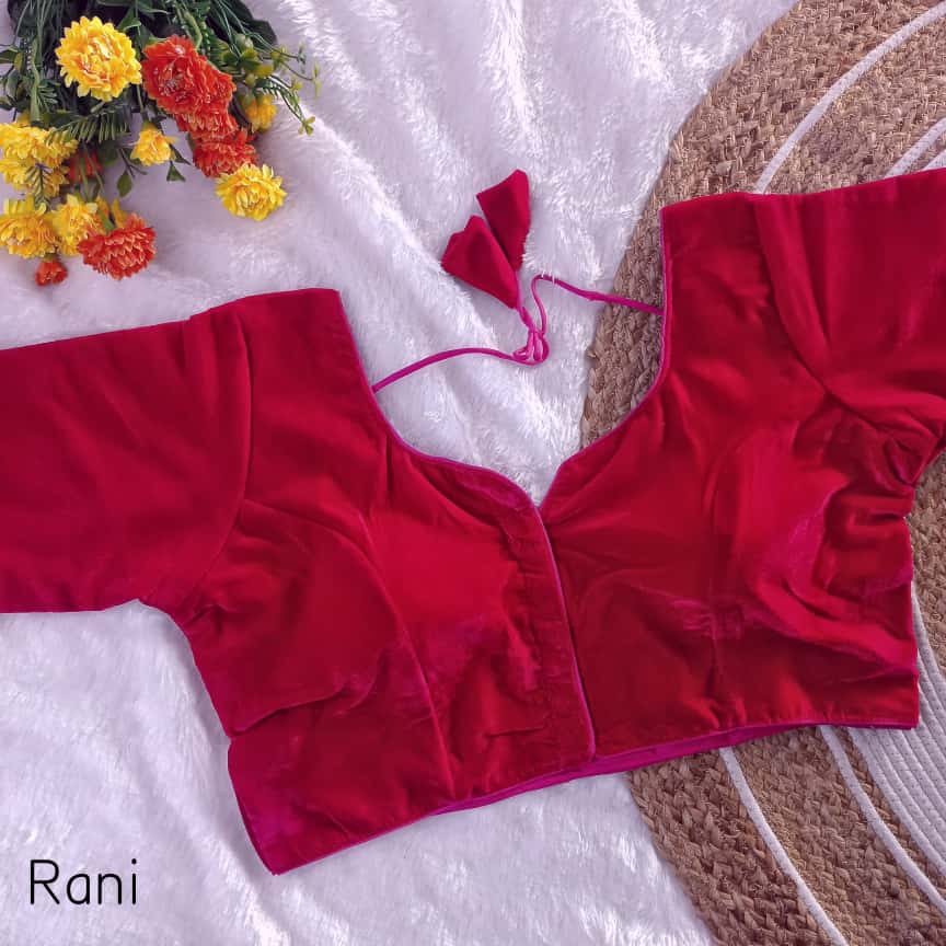 EXCLUSIVE ORIGINAL 9000 VELVET PARTYWEAR PAN NECK FANCY READY MADE BLOUSE