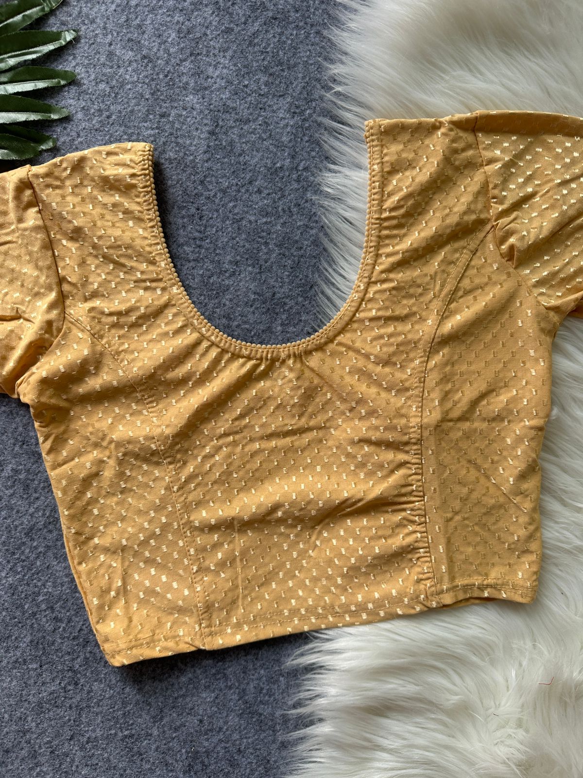 Cotton dobby stretchable ready made blouse